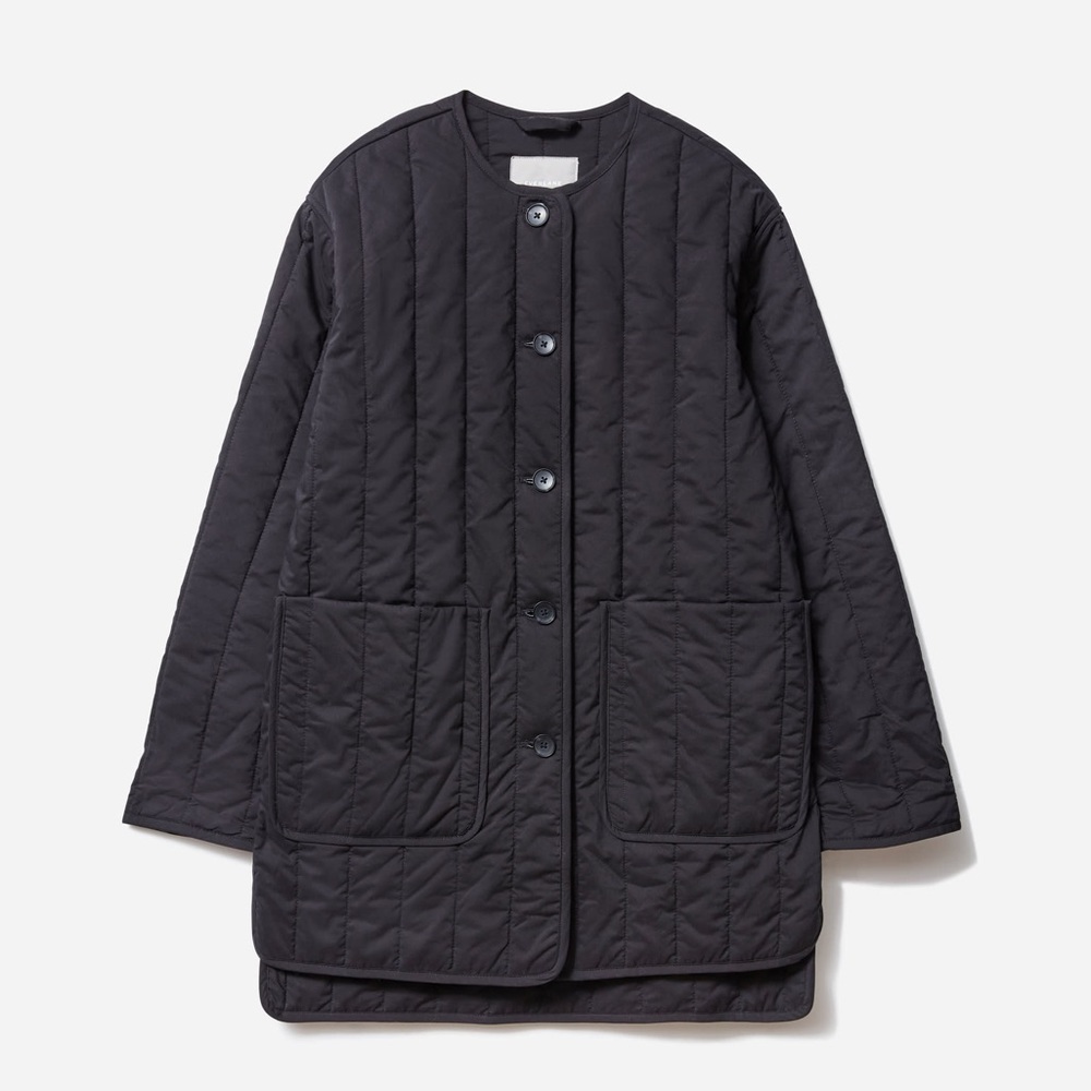 Everlane Cotton Quilted Jacket in Black Size XS